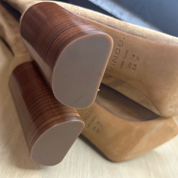 Vince Women's Highland Knee High Boots Dune Suede Beige Retail $595 - Size 7 - Picture 7 of 14